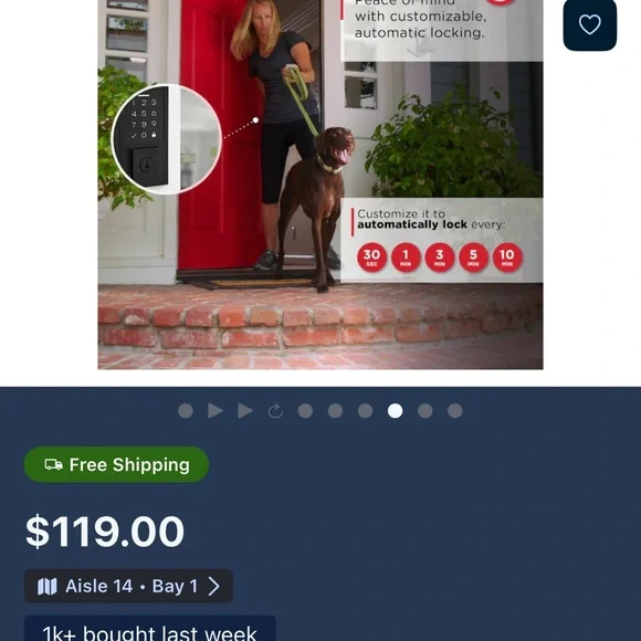 Kwikset SmartCode 270 Electronic Lock - Black - Picture 6 of 8